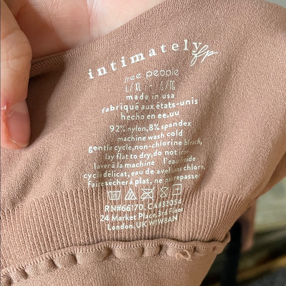 NWOT Intimately Free People CLEAN LINES Taupe Thong Bodysuit, size L/XL - Picture 2 of 9